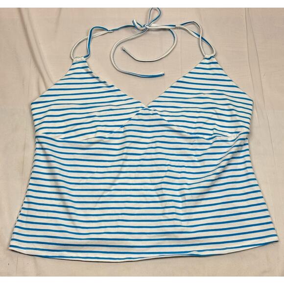 NWT Wild Fable Blue White Stripe Halter Top Plus Size XXL Nautical Y2K 00’s - Picture 1 of 4